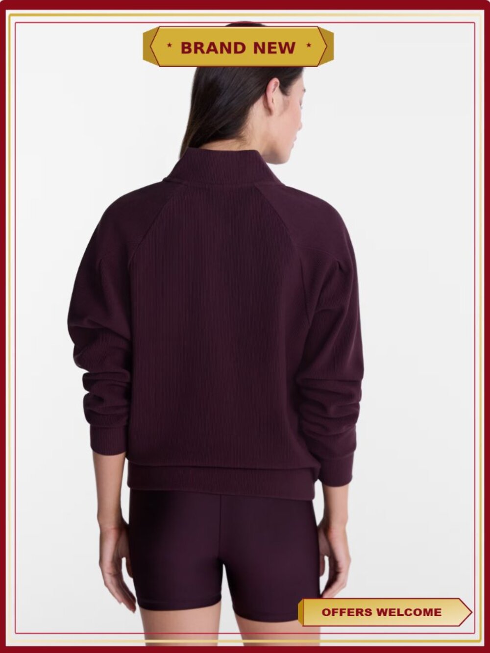 Ottoman Ribbed Full Zip Bomber Jacket - Picture 4 of 6